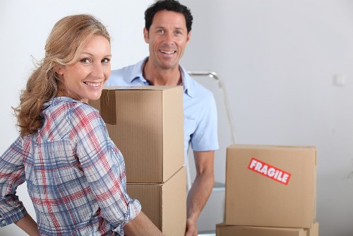 Local moving vehicle loaded with household boxes in Kingstonvale